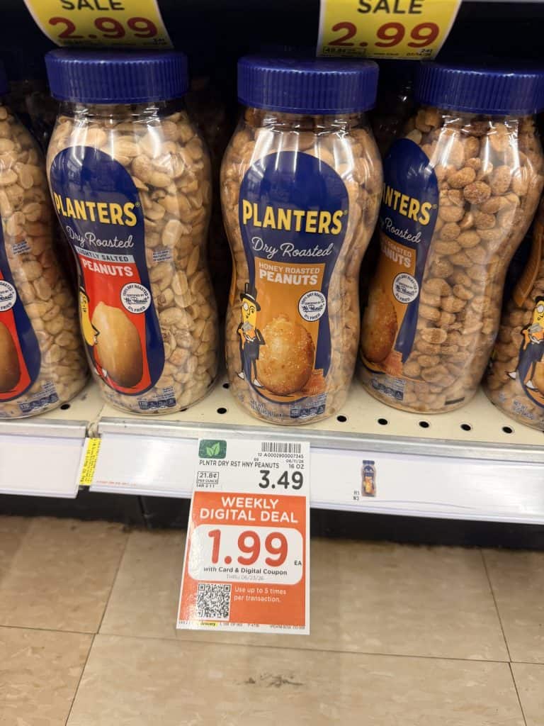 Planters Peanuts kroger shelf image