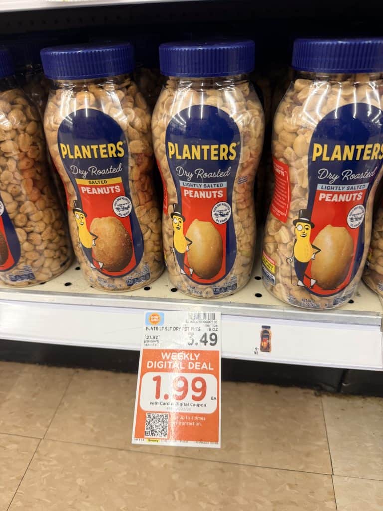 Planters Peanuts kroger shelf image