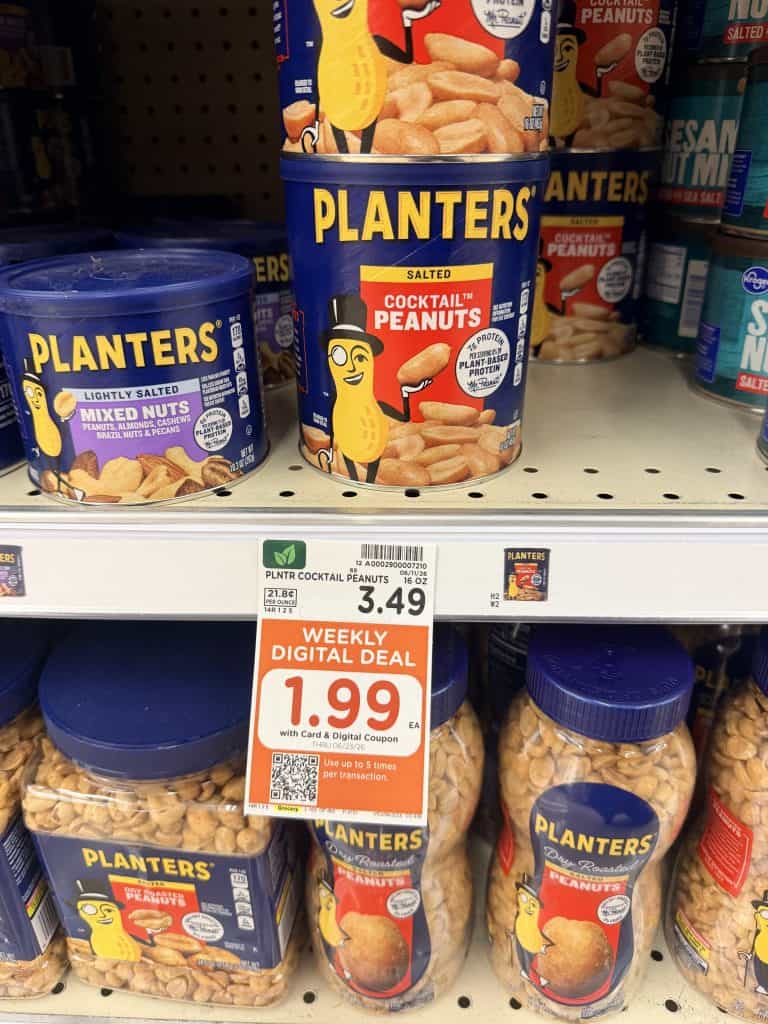 Planters Peanuts kroger shelf image