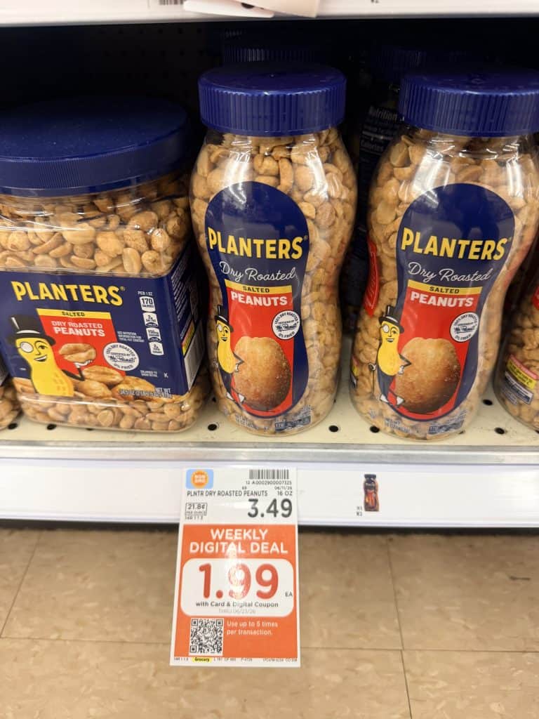 Planters Peanuts kroger shelf image