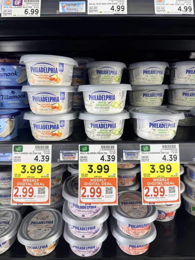 Philadelphia Cream Cheese Spread Kroger Shelf Image
