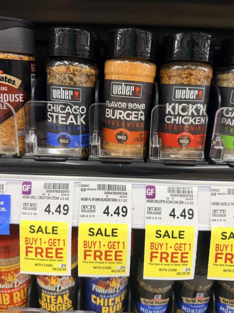Weber Seasoning Kroger shelf image