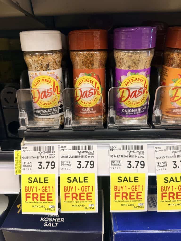 Dash Seasonings Kroger shelf image