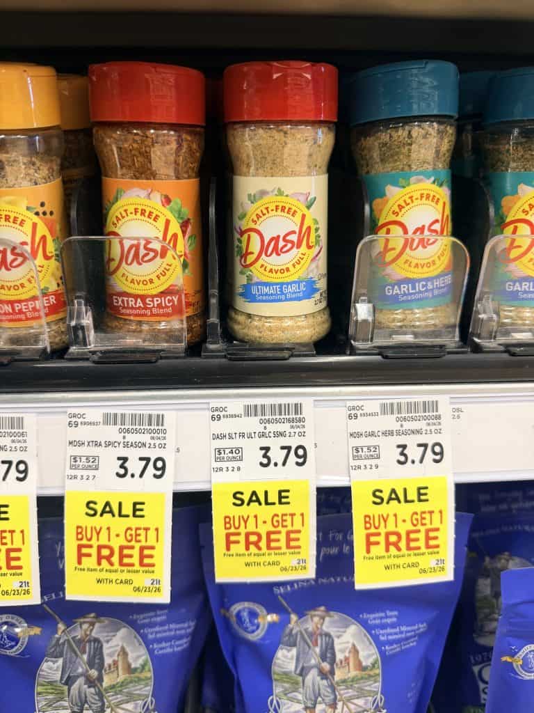 Dash Seasonings Kroger shelf image