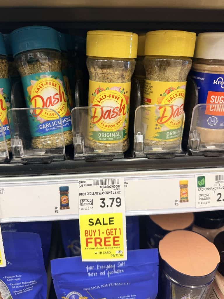 Dash Seasonings Kroger shelf image