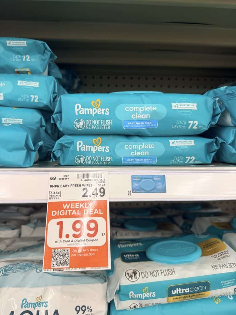 Pampers Wipes Kroger Shelf Image