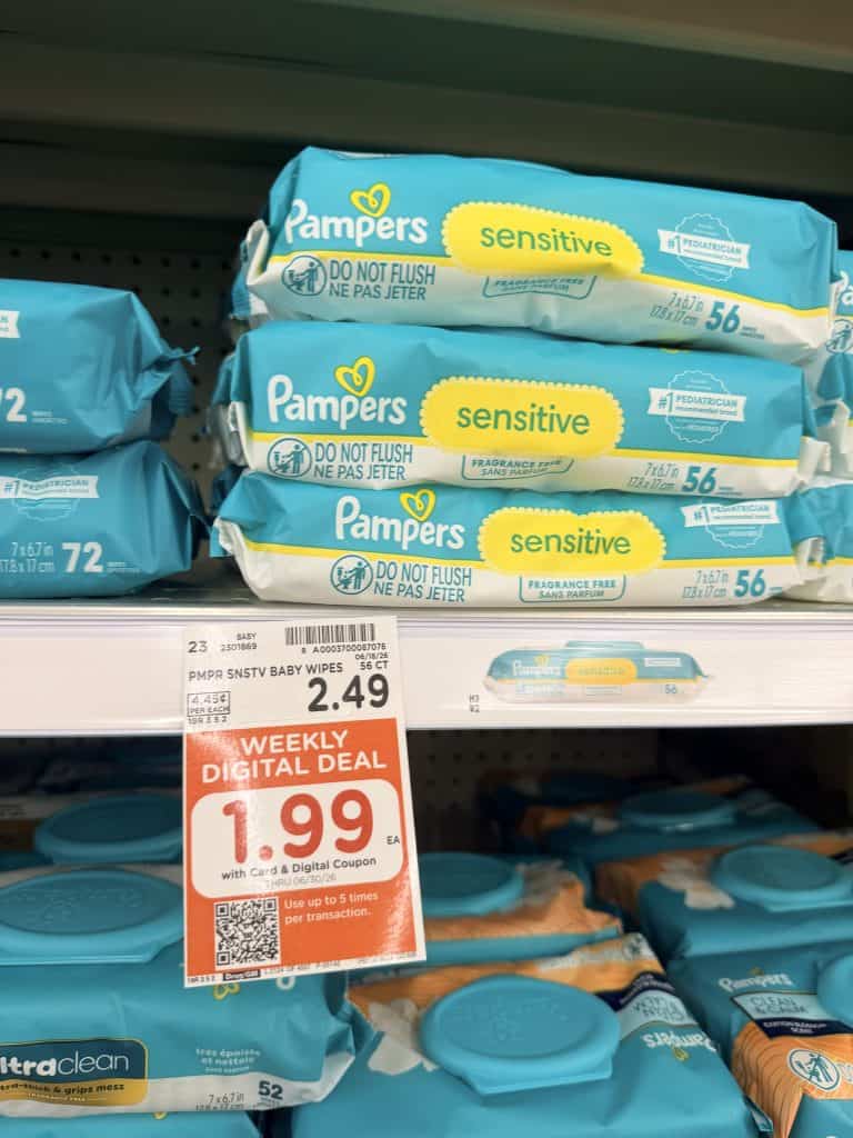 Pampers Wipes Kroger Shelf Image