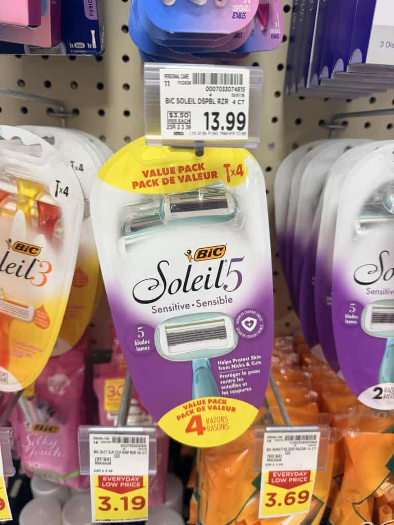 bic value size razor kroger shelf image