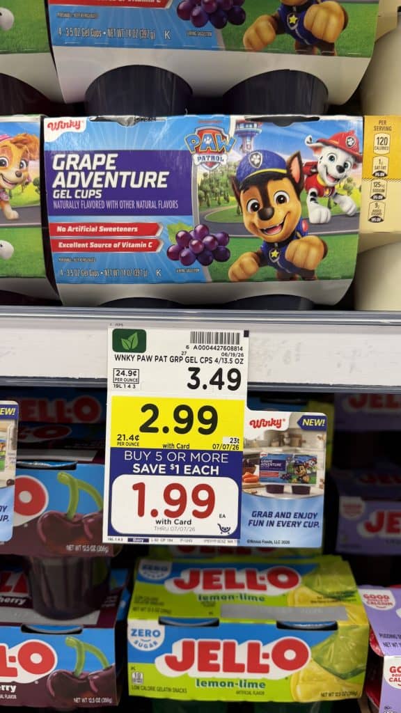 Winky Paw Patrol Gel Cups kroger shelf image