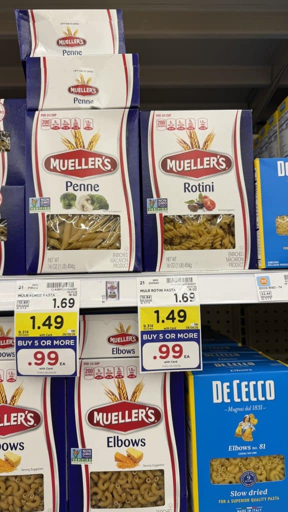 mueller's pasta kroger shelf image