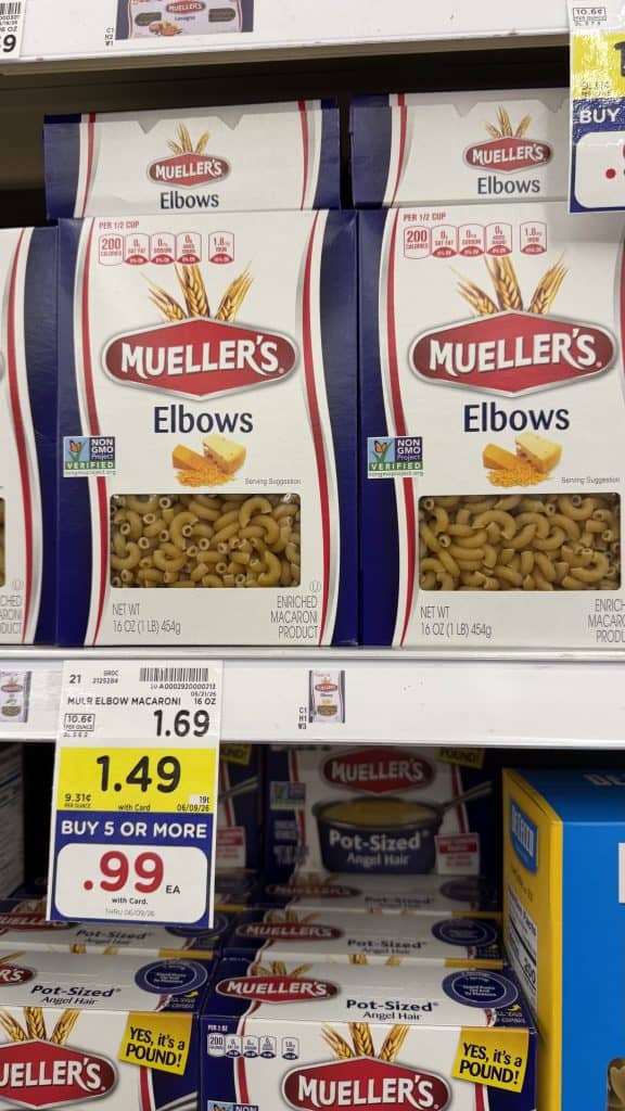 mueller's pasta kroger shelf image