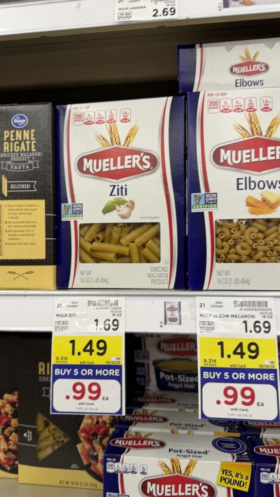 mueller's pasta kroger shelf image