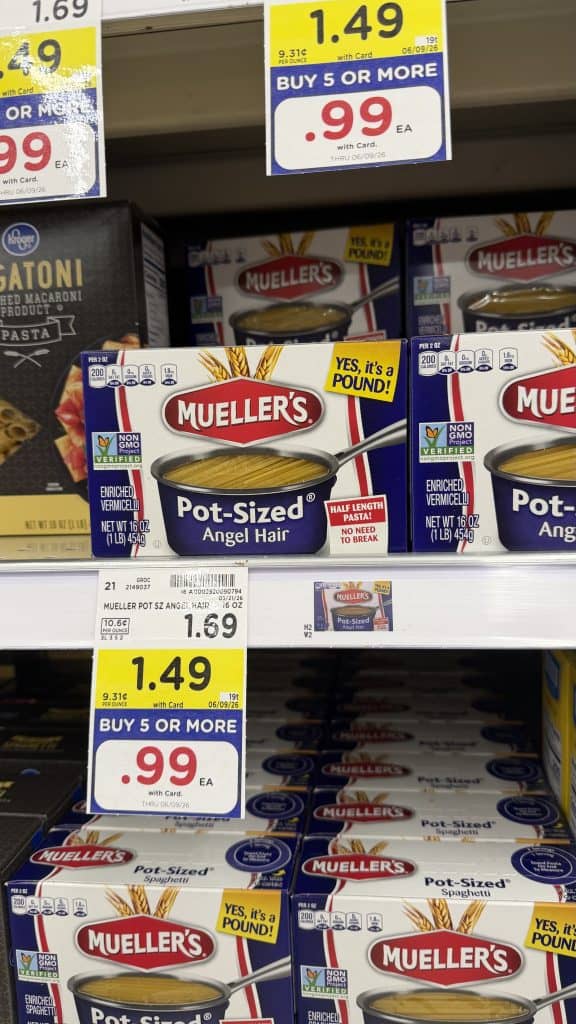 mueller's pasta kroger shelf image