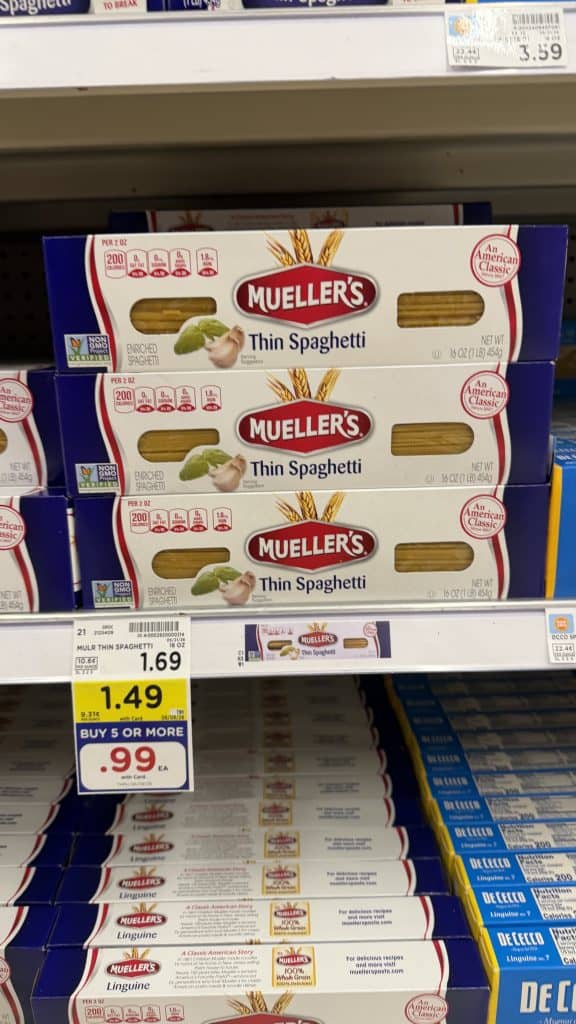mueller's pasta kroger shelf image
