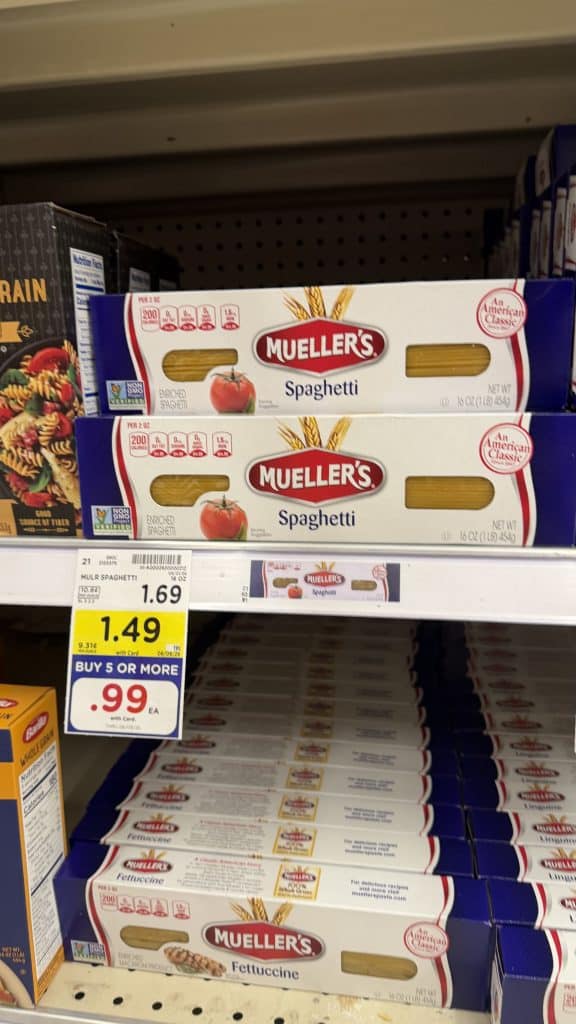 mueller's pasta kroger shelf image