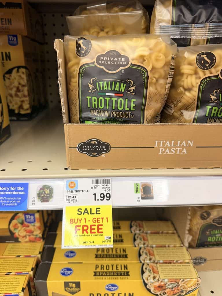 Private Selection Pasta Kroger Shelf Image