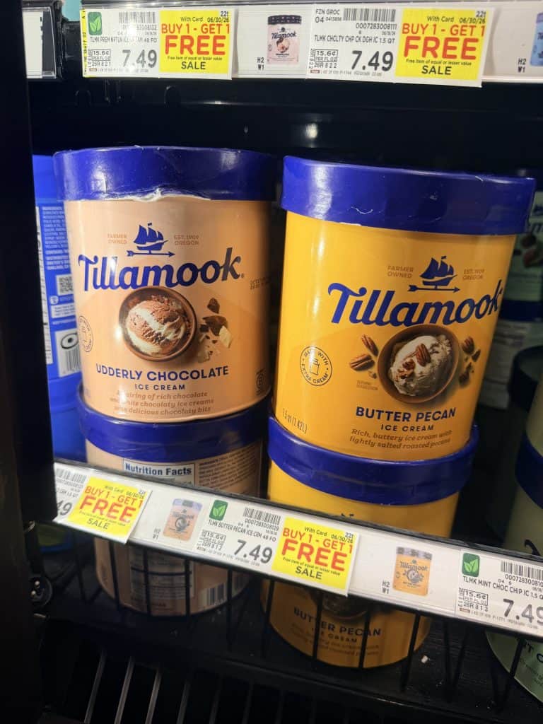 Tillamook Ice Cream Kroger Shelf Image