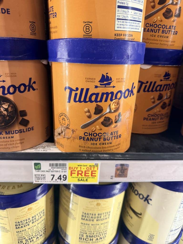 Tillamook Ice Cream Kroger Shelf Image