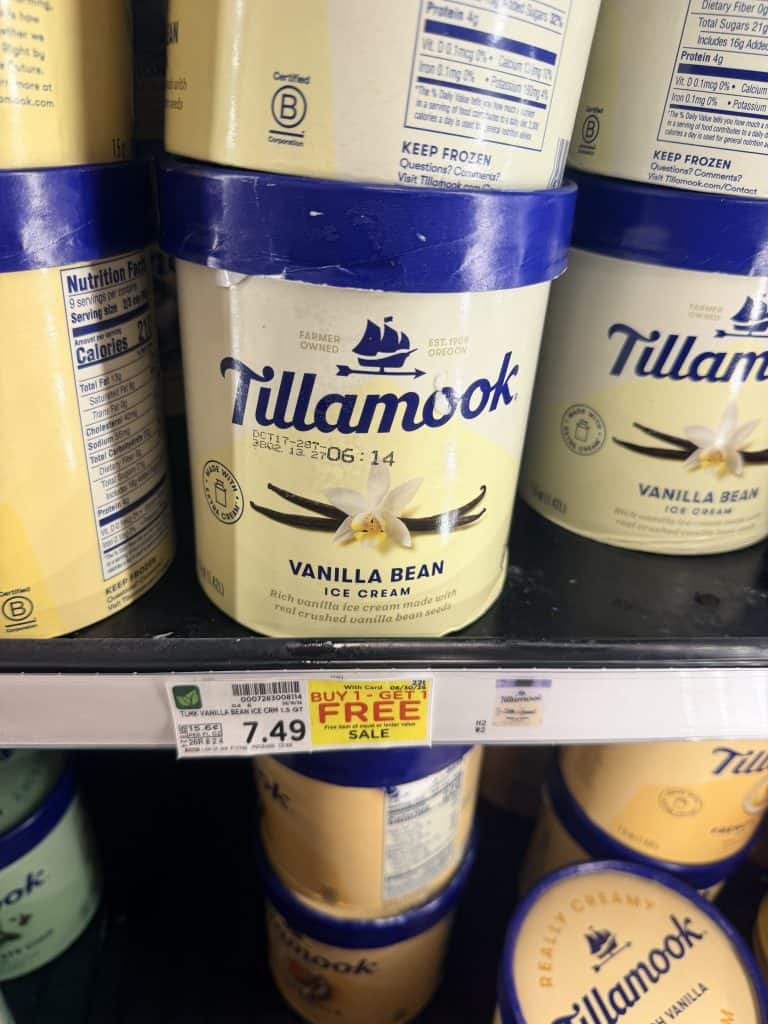 Tillamook Ice Cream Kroger Shelf Image