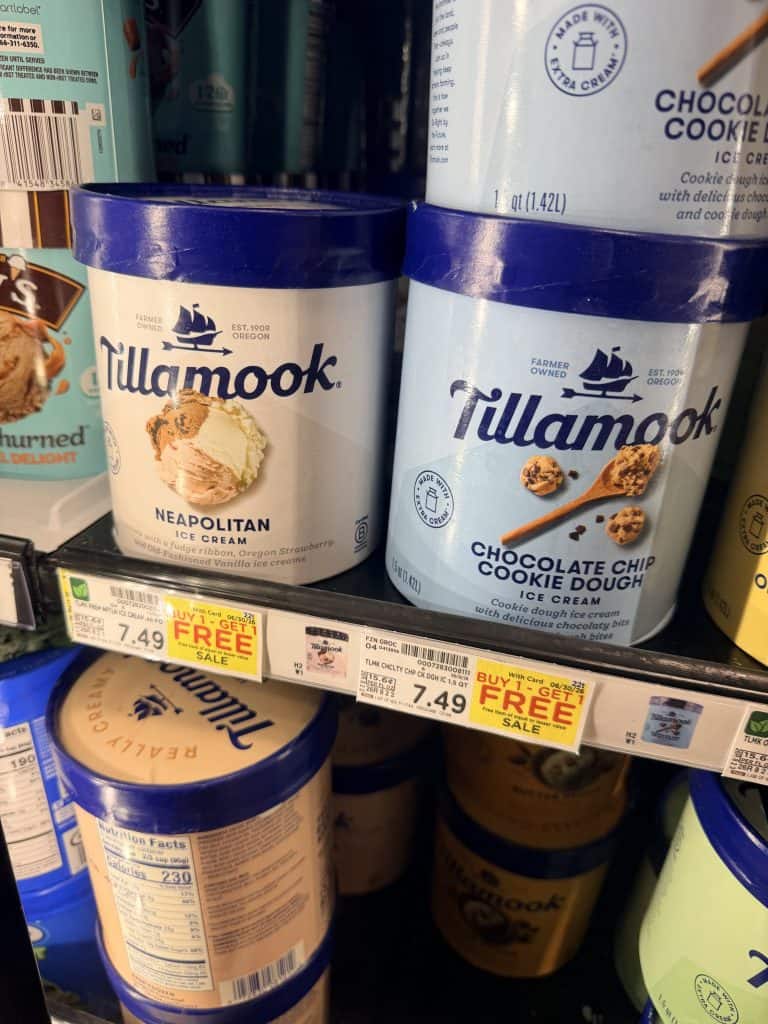 Tillamook Ice Cream Kroger Shelf Image