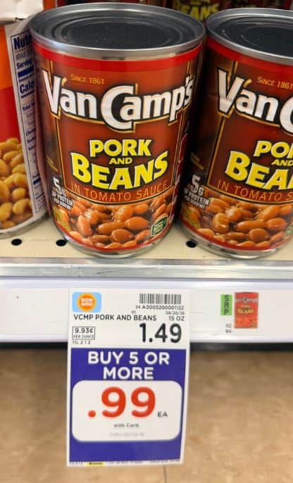 VanCamp's Beans Kroger shelf image