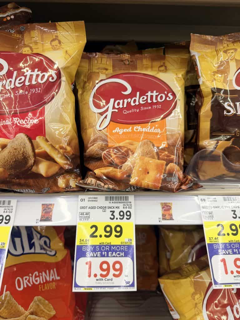 chex mix, bugles, gardettos kroger shelf image (1)