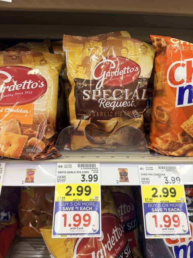 chex mix, bugles, gardettos kroger shelf image (1)
