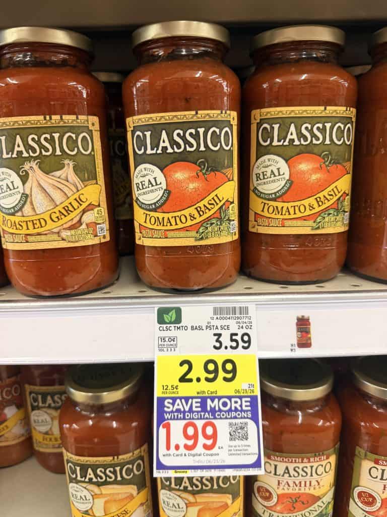 classico pasta sauce kroger shelf image (2)