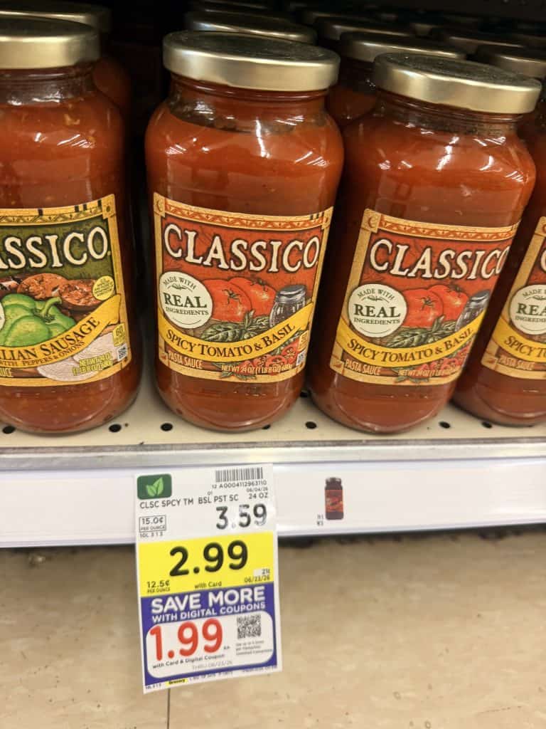 classico pasta sauce kroger shelf image (2)