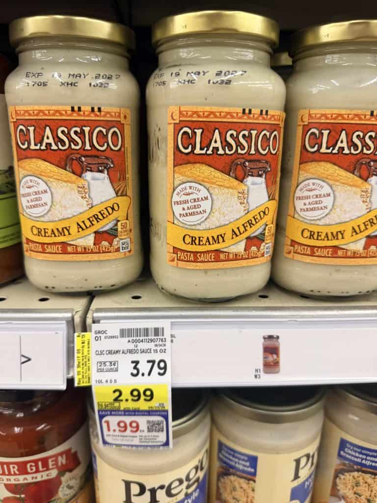 classico pasta sauce kroger shelf image (2)