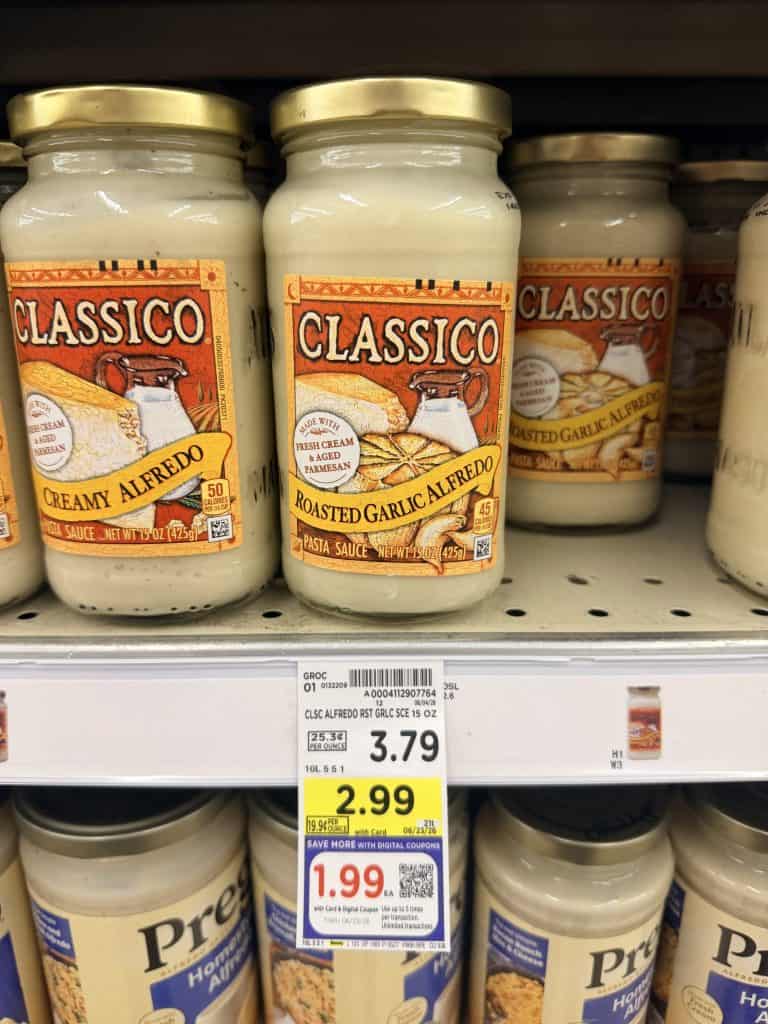 classico pasta sauce kroger shelf image (2)
