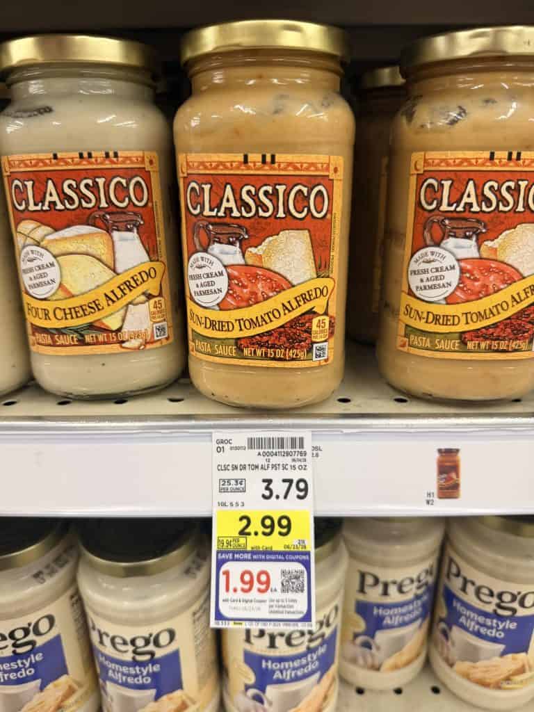 classico pasta sauce kroger shelf image (2)
