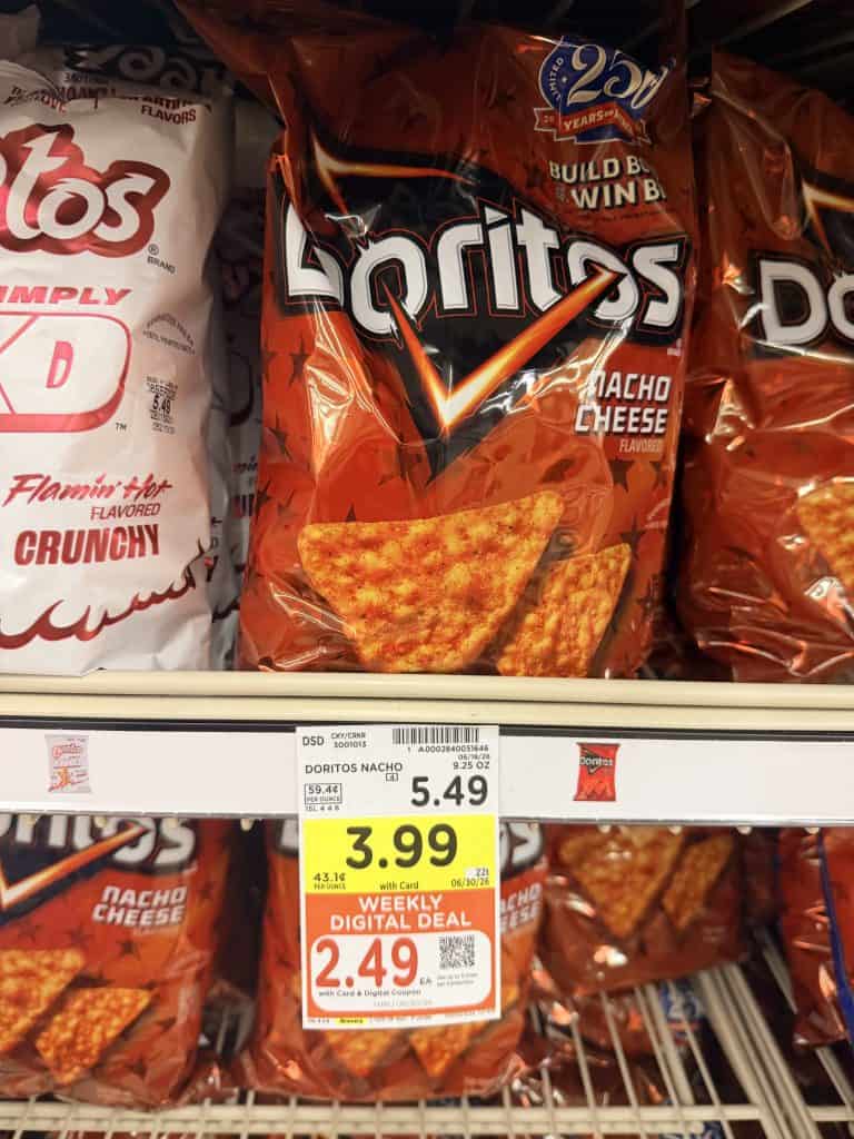 doritos, miss vickies and smartfood kroger shelf image (1)