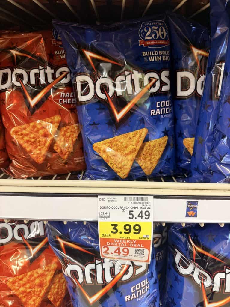 doritos, miss vickies and smartfood kroger shelf image (1)