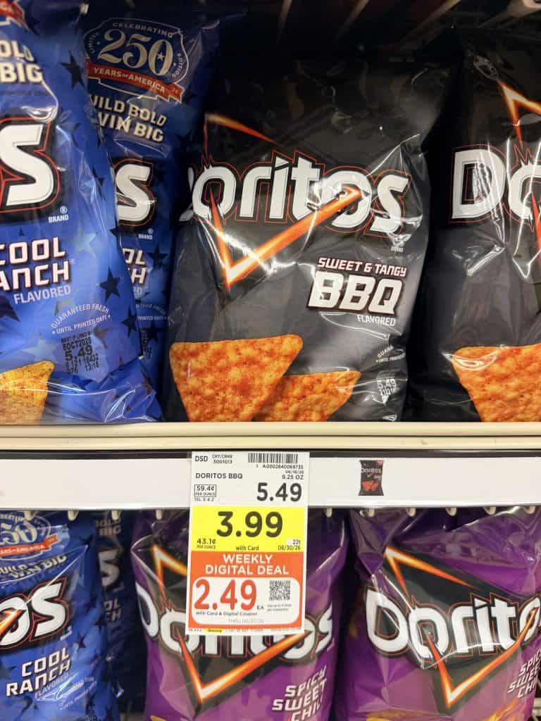doritos, miss vickies and smartfood kroger shelf image (1)
