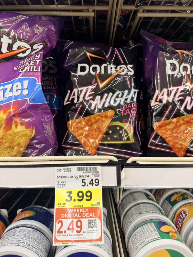 doritos, miss vickies and smartfood kroger shelf image (1)