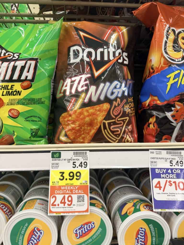 doritos, miss vickies and smartfood kroger shelf image (1)