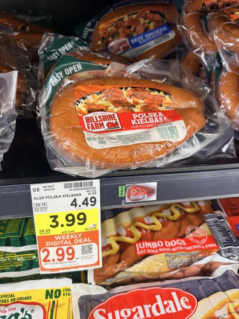 hillshire farm smoked sausage kroger shelf image (2)