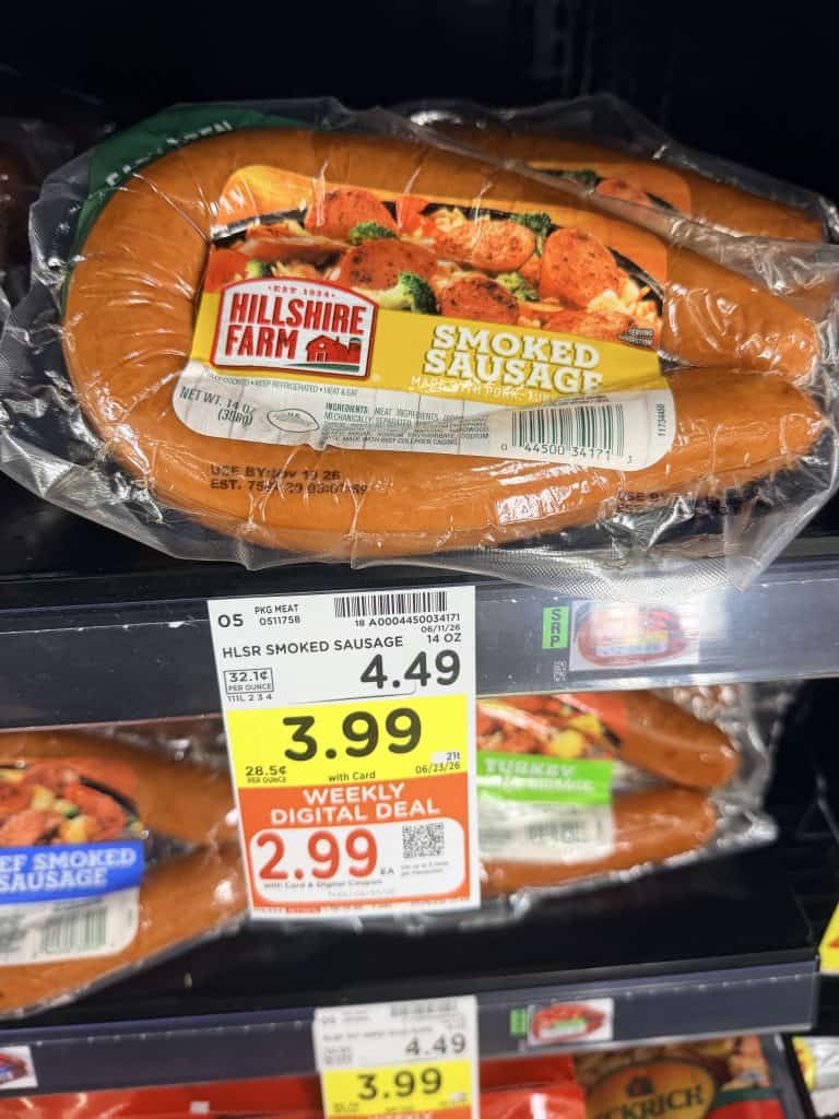 hillshire farm smoked sausage kroger shelf image (2)