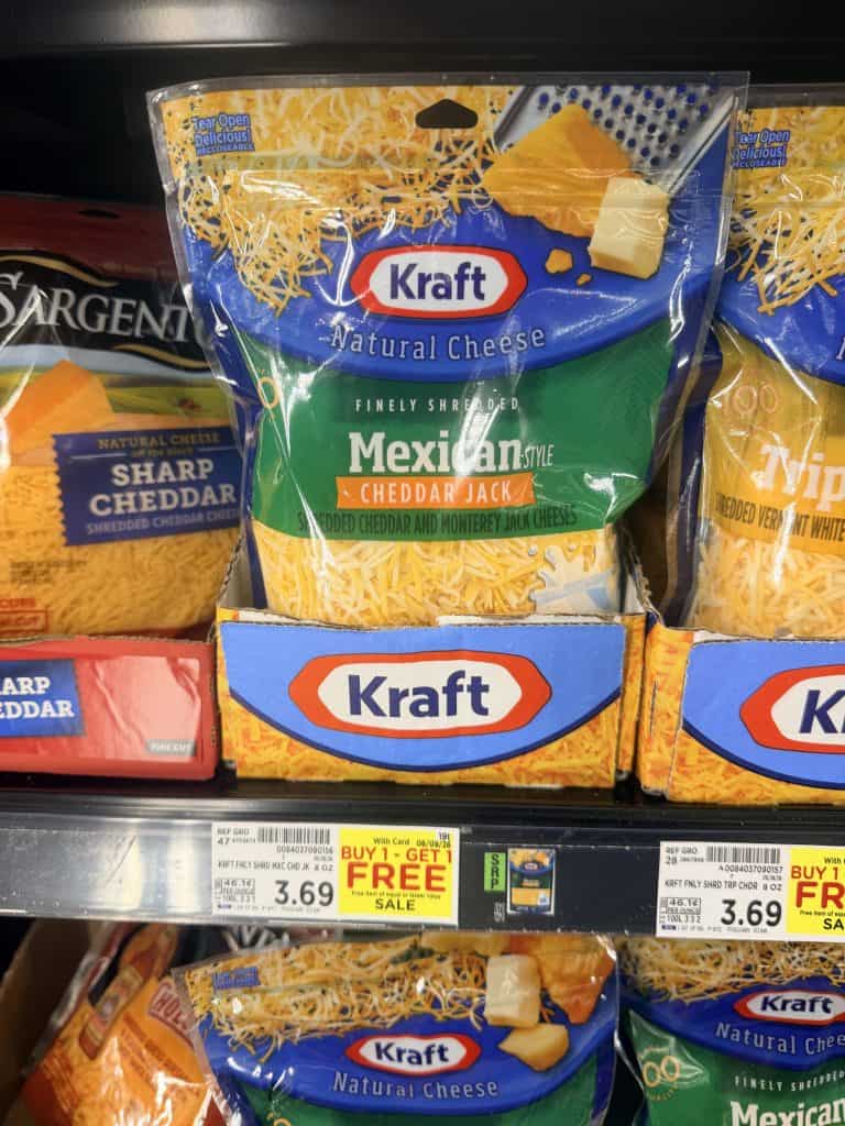 kraft shredded cheese kroger shelf image (3)