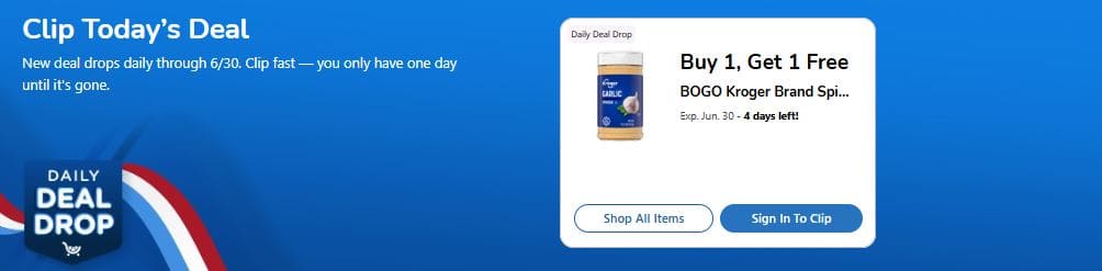 kroger daily deal drop coupon