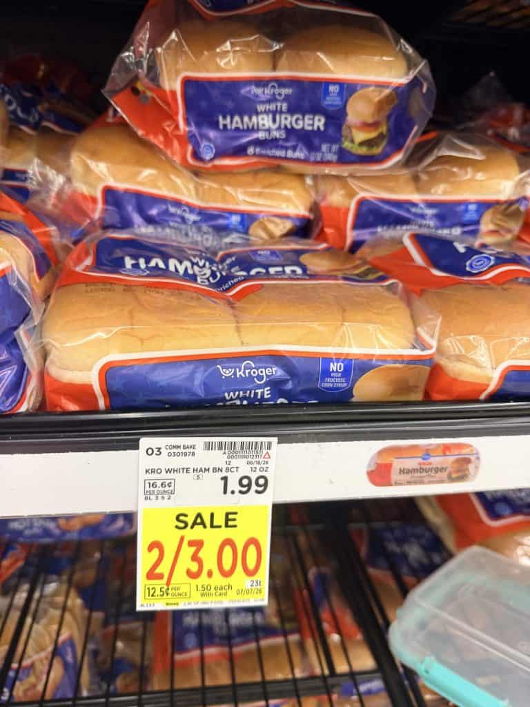 kroger hot dog and hamburger buns shelf image (1)