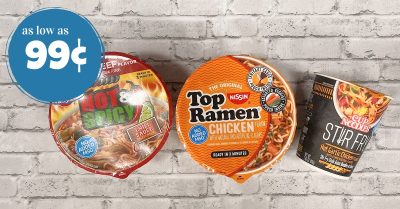 nissin hot & spicy, top ramen and stir fry kroger krazy