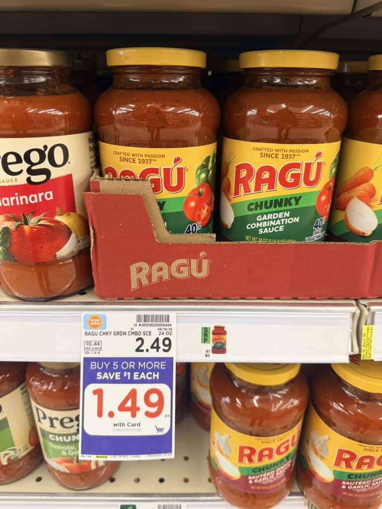 ragu pasta sauce kroger shelf image (1)