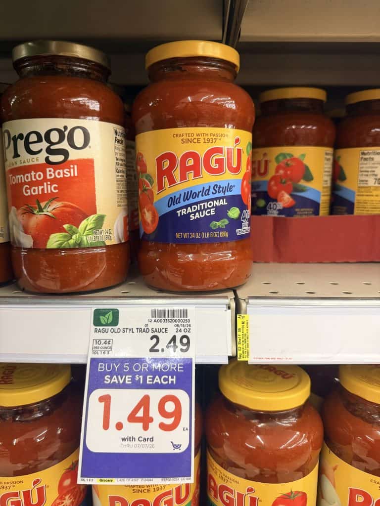 ragu pasta sauce kroger shelf image (1)