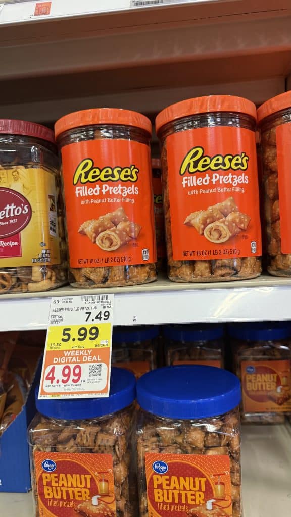 reeses pretzels kroger shelf image