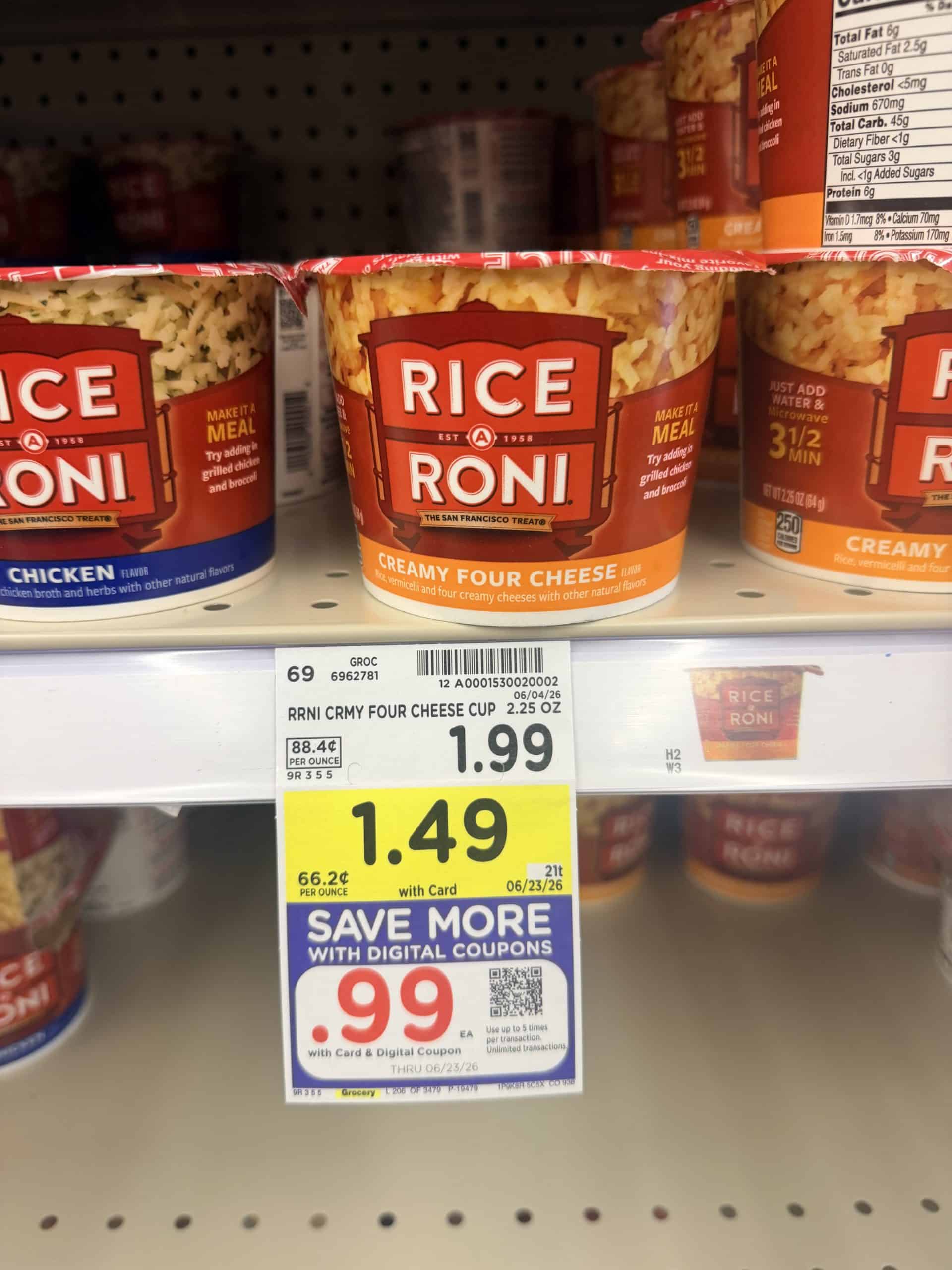 Kroger Rice Roni Rice-A-Roni Cups as low as 99¢! - Kroger Krazy