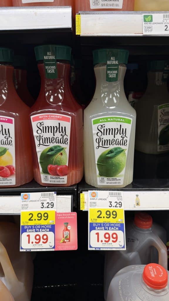 simply lemonade and limeade kroger shelf image (1)