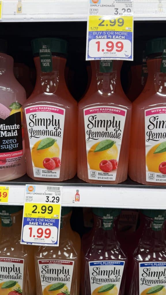 simply lemonade and limeade kroger shelf image (1)