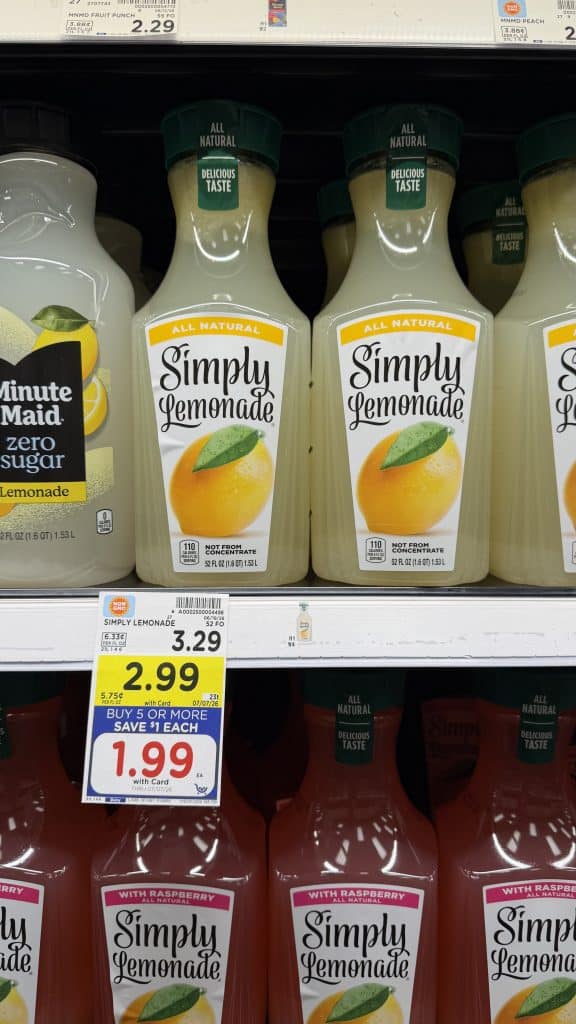 simply lemonade and limeade kroger shelf image (1)
